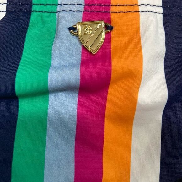 NWT Cremieux Rainbow Striped Ruched Sides Bikini Bottom - Picture 6 of 10